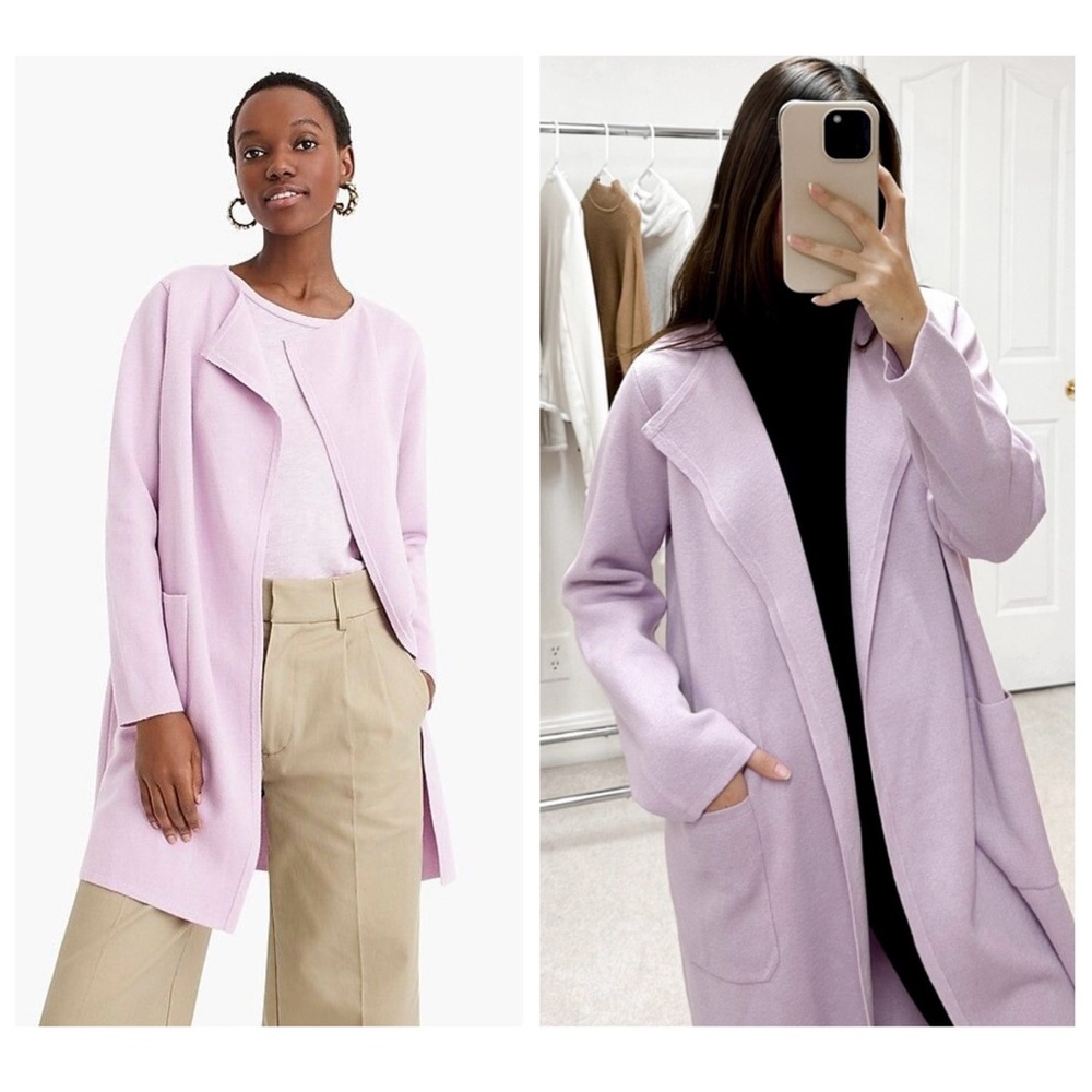 J. Crew 365 Juliette Collarless Sweater Blazer in Smoky Wisteria